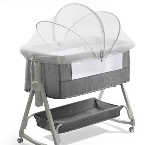 Bassinet Net - Breathable Mesh Canopy with 2-Way Zipper, Keep Cats & Insects Out for Baby Bassinet