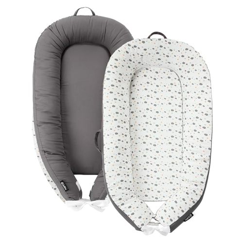 JOLLITO Baby Lounger for Baby Girls & Boys, Infant Lounger Cover, Newborn Essentials for Baby 0-12 Months, Baby Play Mat,100% Cotton Breathable, Portable Travel, Babies Essentials Gifts