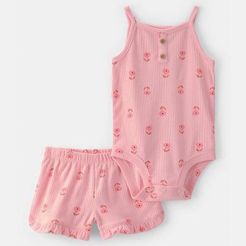 Baby Girl Carter's 2-Piece Floral Sleeveless Bodysuit & Shorts Set