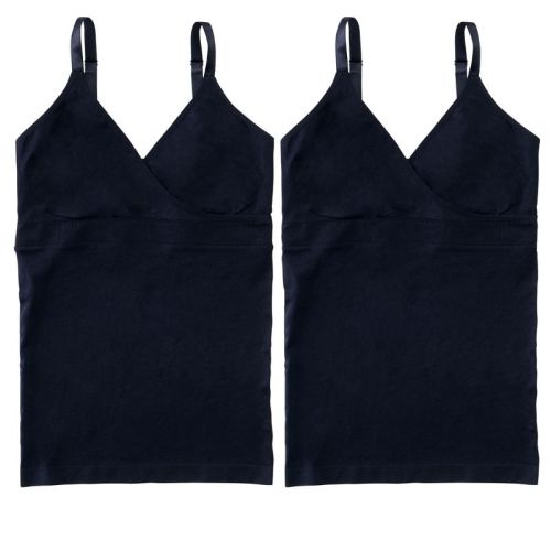 Ingrid & Isabel Basics Maternity Nursing Crossover Cami Bundle 2 Pack Black Size S