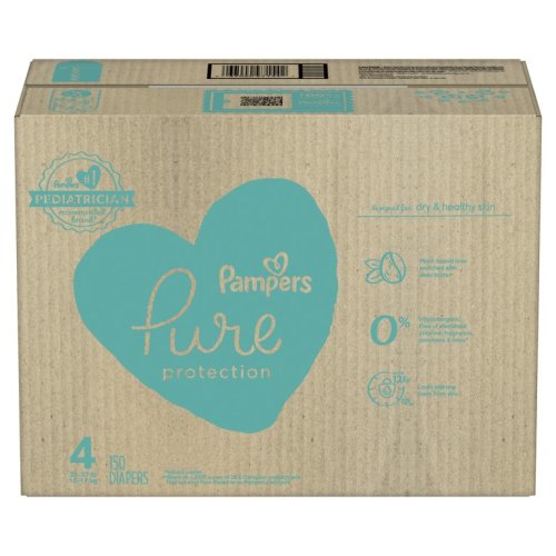 Pampers Pure Protection Natural Diapers, Size 4, 150 Ct