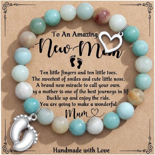 TONY & SANDY New Mom Gifts, Beaded Bracelets for First Time Mom Gifts on Mother's Day, Easter, Birthday, Christmas