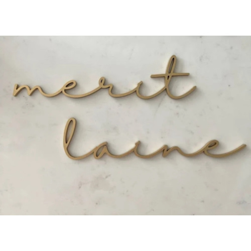 36 inch wood script nursery baby room name laser cut sign cursive first and middle name signature font wall mounted crib change table decor