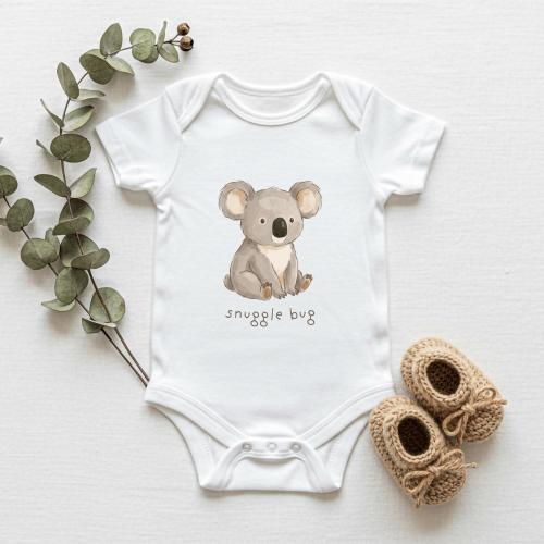 Snuggle Bug Baby Bodysuit | Koala Bear Australian Animal | Newborn to 24 months | 089