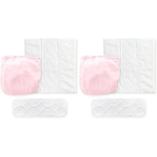 Amazing Baby SmartNappy, NextGen Hybrid Cloth Diaper Cover + 1 Tri-fold Reusable Insert + 1 Reusable Booster, Pastel Pink, Size 3, 12-25 lbs (Favorite Swim Diaper) (Pack of 2)