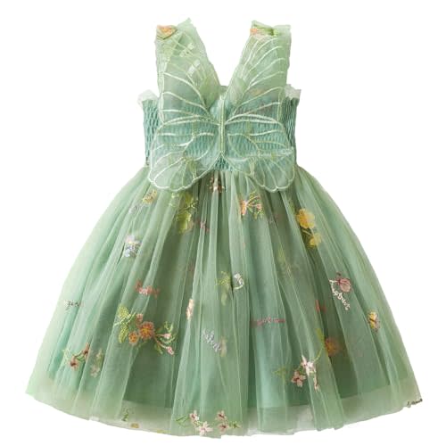 Nileafes Toddler Girl Fairy Butterfly Tulle Dress Sequins Birthday Princess Casual Holiday Dresses