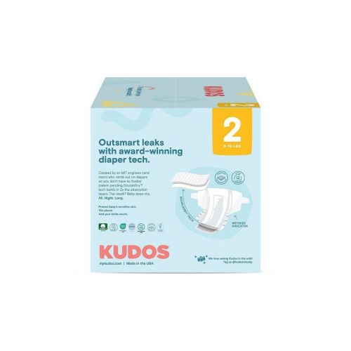 SIZE 2 Kudos Chlorine Free Cotton-Lined Disposable Diapers