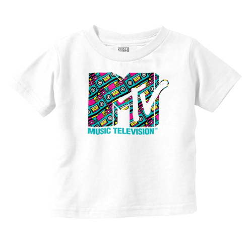 Retro 80s MTV Boombox Radio Logo Toddler Boy Girl T Shirt Infant Toddler Brisco Brands 12M