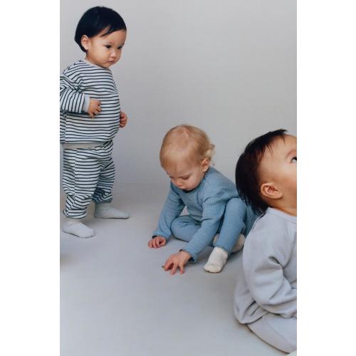 STRIPED SWEATSHIRT AND JOGGER PANTS SET - Mid-blue | ZARA United States