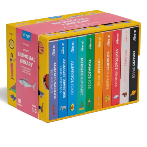 My First Bilingual Library: A Spanish-English Vocabulary Board Book Set of Colors, Numbers, Animals, ABCs, and More (Si Sabo Bilingual Books for Kids)