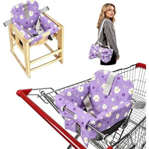 Shopping Cart Cover for Baby, High Chair Cover,Purple Floral