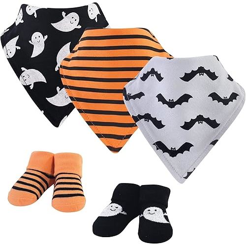 Hudson Baby Unisex BabyCotton Bib and Sock Set