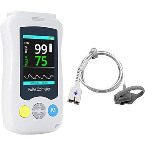 Continuous Pulse Oximeter Fingertip for Baby, Medical Grade Accuracy Oximeters Handheld Fast Spo2 Reading Kids Overnight Pulse Oximeters Pediatric Pulse Oxi with Heart Rate and Alarm, Grey