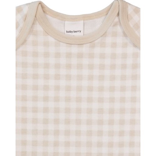 Light Brown Baby Short Sleeve Cotton Interlock Bodysuit | Best&Less™ Online
