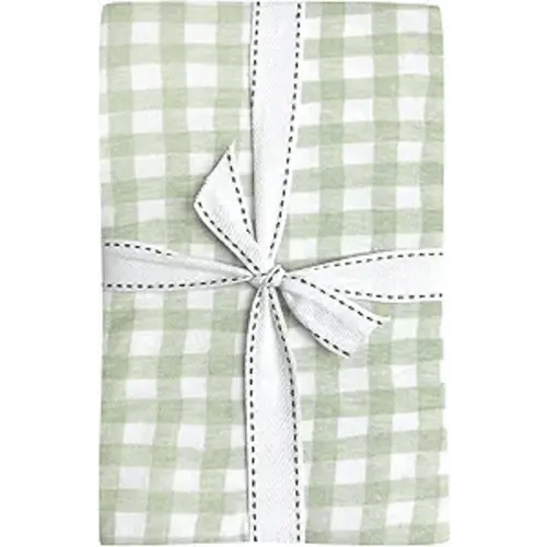 Butterblu Frankie Fitted Crib Sheet 100% Organic Cotton for Baby & Toddler Mattress, Breathable for Boys & Girls, Sage Check, One Size