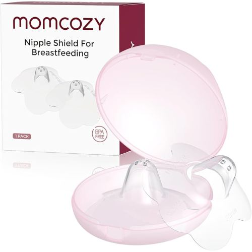Momcozy Nipple Shields for Breastfeeding Newborn, Contact Nipple Shields Food-Grade Silicone (1, 24mm)