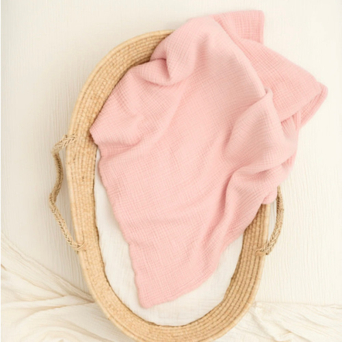 Essential Baby Blanket | Organic Cotton Gauze | Rose | Willaby