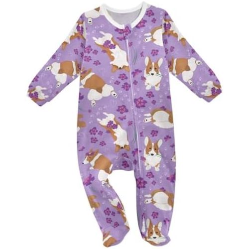 vvfelixl Animals in Ufo baby sleepers for girl boys newborn Baby play One-Piece Footies for 0-3 Months
