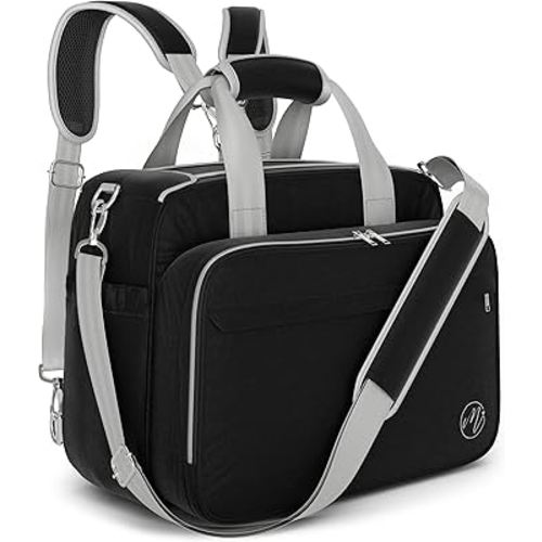 Mellories 4 in 1 Convertible Diaper Bag Tote For Baby Boys and Girls - Converts Into Diaper Backpack, Baby Tote, Stroller Bag and Crossbody Diaper Bag - Black Baby Travel Bag - Gift for Mom