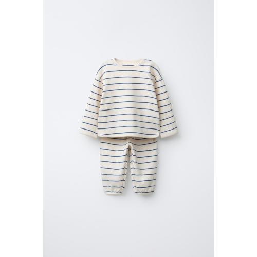 WAFFLE SHIRT AND JOGGER SET WAYAS - Ecru / Blue | ZARA United States