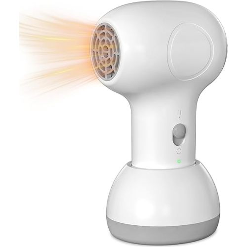 Cordless Hair Dryer for Baby, Kids Model with Charging Base, Gentle Airflow Mini Hair Dryer, Portable Travel Design, Small Dryer for Infant Delicate Skin