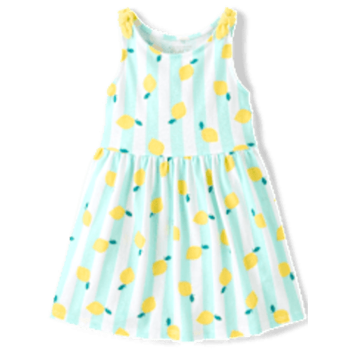 Baby And Toddler Girls Sleeveless Print Tie Shoulder Dress - BLUE | The Children's Place