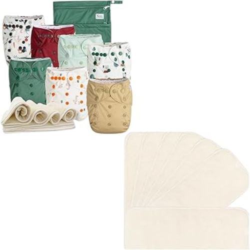 Nora's Nursery Cloth Diapers + 7 Pack Inserts with Snap
