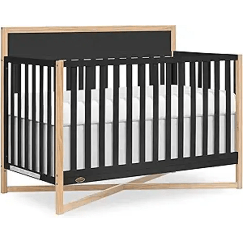 Dream On Me Owen 5-in-1 Convertible Full-Size Baby Crib in Matte Black, GreenGuard Gold & BSA, Converts to Toddler, Day, & Full-Size Bed, Non-Toxic Paint, Safe Sleep Environment