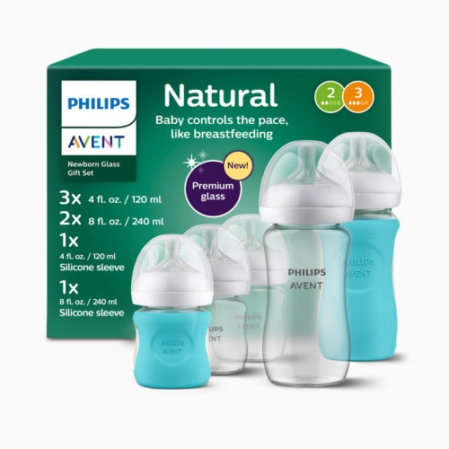 Philips Avent Glass Natural Bottle with Natural Response Nipple, Baby Set