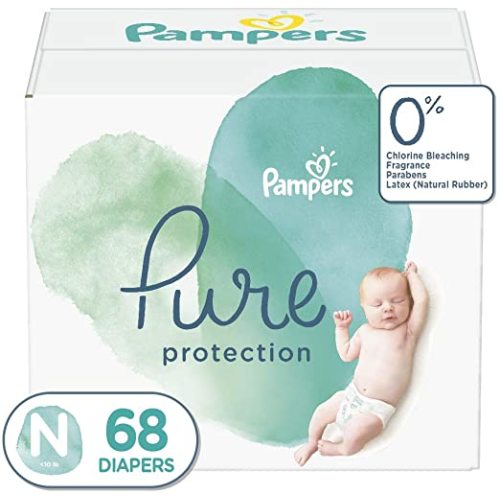 Pampers Pure Protection Disposable Baby Diapers, Hypoallergenic and Unscented, 68 Count, For Newborns up to 10 Pounds
