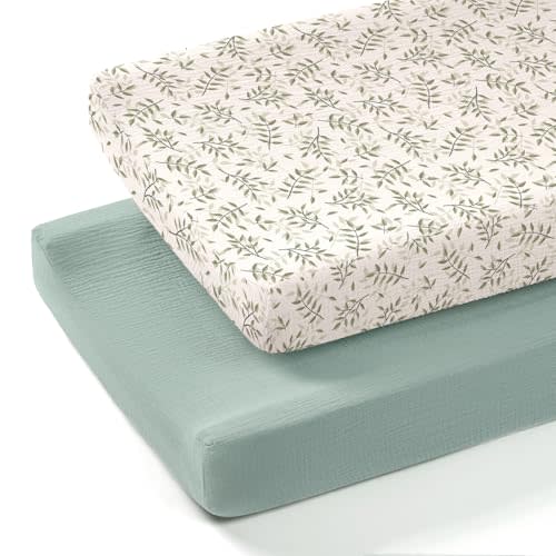 lulumoon Baby Changing Pad Cover: Muslin Diaper Changing Table Pad Cover - Changing Pad Sheets for Girls Boys