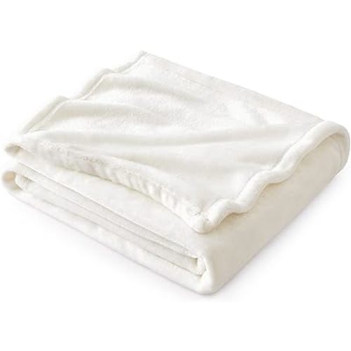 Bedsure Fleece Throw Blanket for Couch Cream - Lightweight Plush Fuzzy Cozy Soft Blankets and Throws for Sofa, 50x60 inches