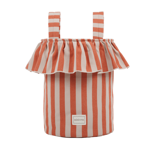 Minicotn Basket Rayas - Rose + Red