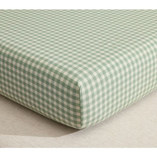 Chris Loves Julia Gingham Organic Cotton Crib Fitted Sheet