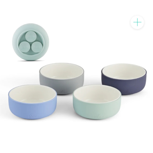 Porcelain Bowl with Silicone Suction Sleeves