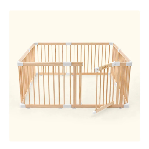 HARPPA Wooden Baby Gate Playpen | Non-Toxic Foldable DIY Adjustable Play Yard for Infants & Toddlers – Natural Finish Baby Fence for Small & Large Spaces