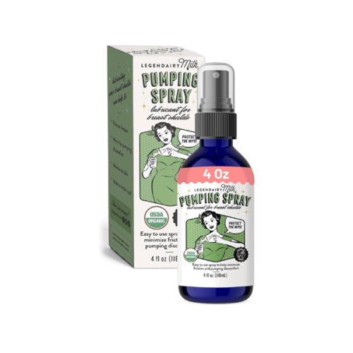 Legendairy Milk Pumping Spray 4 oz., Helps Sore Nipples & Clogged Ducts, Organic Lubricant for Breast Shields and Flanges, Vegan Breast Pump Spray, Natural & Lanolin-Free, Made in USA