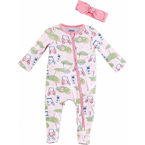 Mud Pie Baby and Toddler Girls Golf Sleeper and Headband Set