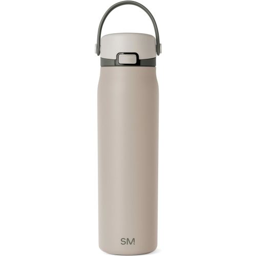 Simple Modern Mesa Sport Water Bottle with Covered Chug Lid | 30oz Cup Holder Friendly Insulated Stainless Steel Bottle for Gym, Sports and Travel | Almond Drift