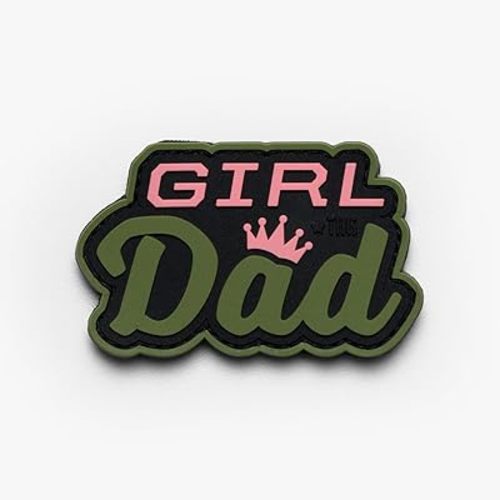 Tactical Baby Gear Morale PVC Patch – Hook & Loop Custom Patch for Backpacks, Diaper Bags & Gear (Girl Dad Green Pink Patch)
