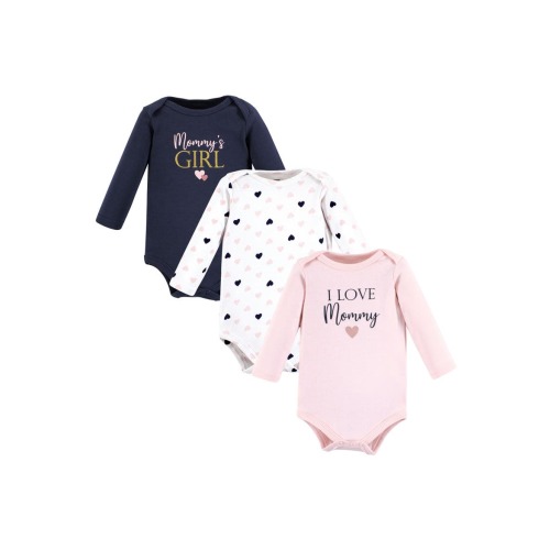 Little Soft Cotton Long-Sleeve One-Piece 3Pk