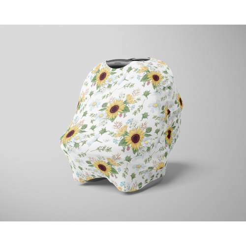 Sunflower Carseat Nursing Cover, Baby Shower Gift, Newborn Nursing Cover, New Mom Gift, Breastfeeding Necessity, Diaper Bag Must Have