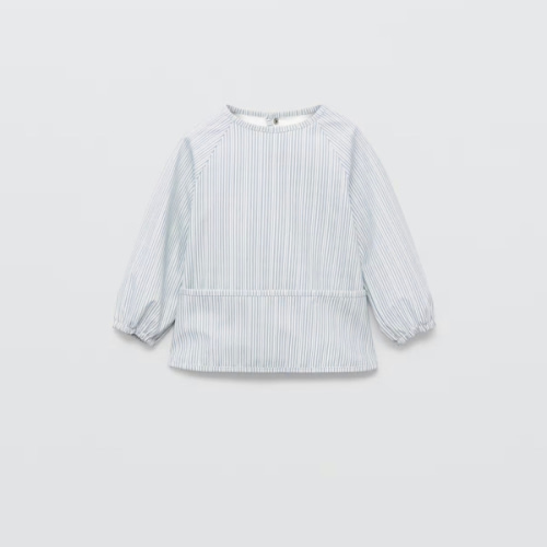 Two-tone striped bib - Kids | MANGO USA