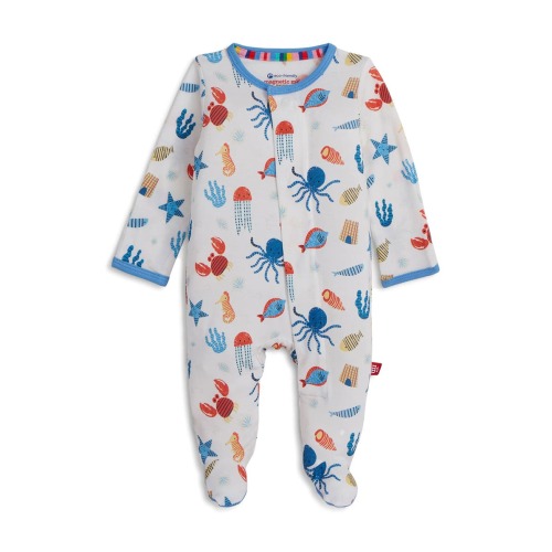 Deep Chic Blue Magnetic Footie, 0-3M