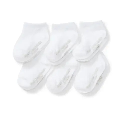 Solid Organic Cotton Baby Ankle Socks 6 Pack