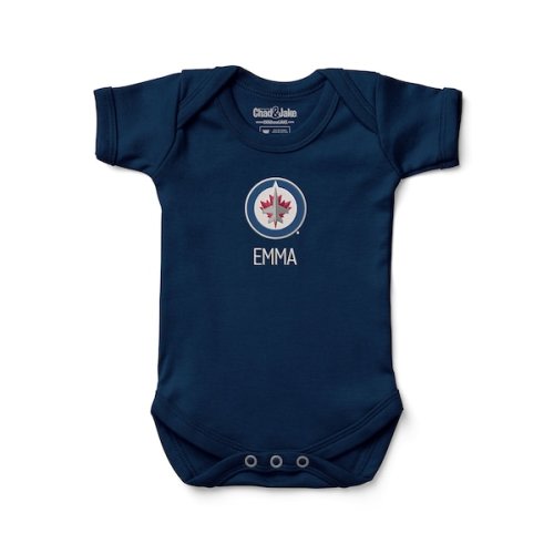 Winnipeg Jets Infant Personalized Bodysuit - Navy