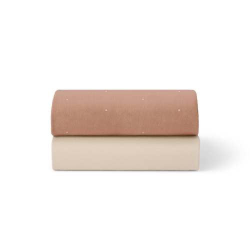 Bassinet 2 Pack Fitted Sheets - Blush Dot