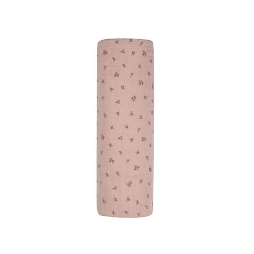 Baby Girl Muslin Swaddle Blanket – Pink – Embroidered – Ely's & Co.