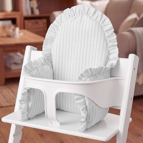 Novabright Blue Ruffle Baby Highchair Cushion for Resuable High Chair Cover for Babies Toddlers Inflatable Built-in Inflatable Cushions Waterproof Cover Pad for Restaurant (Checkered)