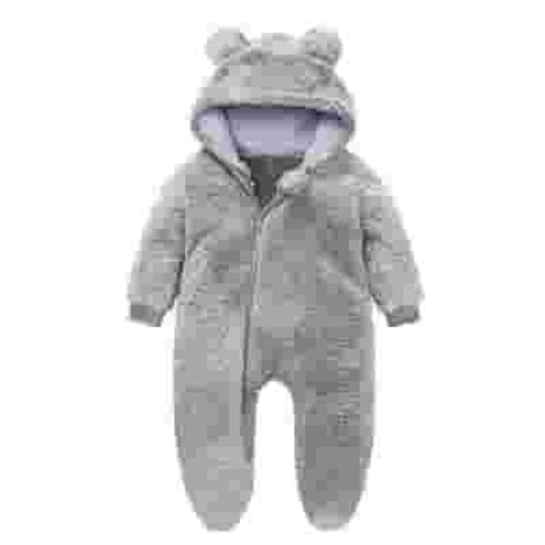 FAIWAD Newborn Baby Fleece Footie Snowsuit Unisex Winter Warm Thicken Zip Up Hooded Outfits for Girls Boys